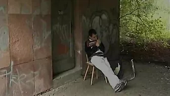 German Couple Secretly Fuck Outdoors Trying Not To Get Caught