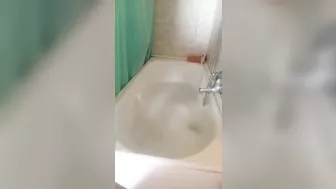 Wet Clothes Fan Request In Bathtub With Bubbles And Soap