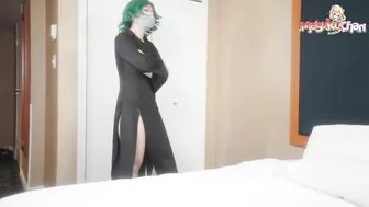 Tatsumaki Got The Stranger's Cum On Her Pussy While Getting Oil Massage And Squirt All Over The Bed