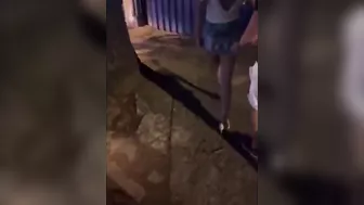 Hot Married Woman Giving To Two Strangers On A Deserted Street After Leaving A Party