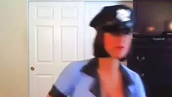 Busty Lady Cop Toys On Cam