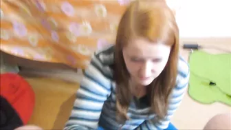 Redhead Pov Blowjob / Handjob With Facial