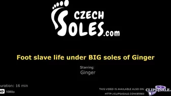 Foot Slave Life Under Big Soles Of Ginger (Big Feet, Bare Feet, Foot Domination, Femdom, Trampling)