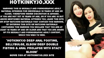 New! Hotkinkyjo Deep Anal Footing, Bellybulge, Elbow Deep Double Fisting & Anal Prolapse With Stacy Bloom