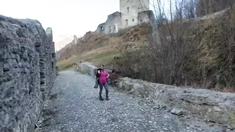 Caught! Recognized By Strangers While Hiking In The Mountains! Now I'm Already Fucking In A Castle