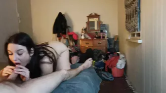 Sucking His Huge Dick And Playing With The Cum