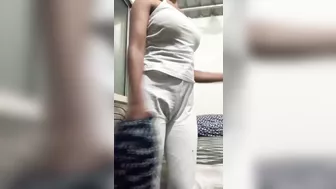 College Girl Removing Dress