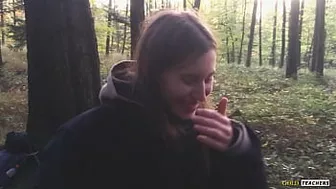 Russian Girl Gives A Blowjob In A German Forest (Family Homemade Porn)