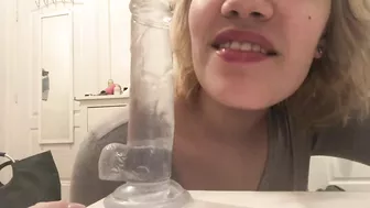 (Asmr Sounds) College Girl Rides Dildo Closeup - Domonicka