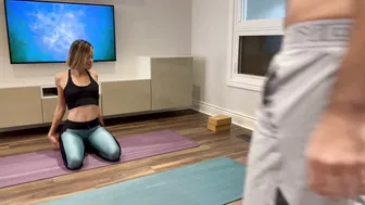 Wife Fucked During Yoga Session While Husband Watches And Films / Creampie In Yoga Pants / Hotwife