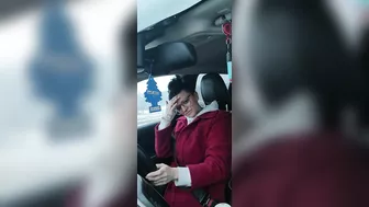 Nerdy Girl Changes Into Slut On Her Drive Home From Work