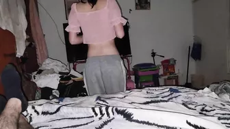 He Fucks His Stepsister In Silence So No One Notices, She Strips Naked To Fuck Her Pink Vagina