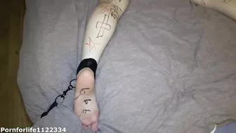 Obsessed Girl Tied To The Bed Getting Exorcism By The Priest Halloween