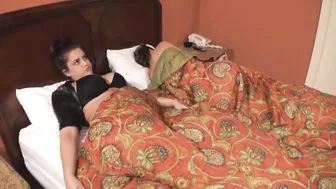 Horny Chubby Lady Fucks Her Tired Husband While He Is Sleeping