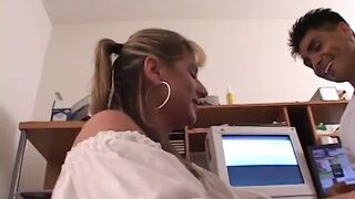 Crazy Hot Looking Adorable Blonde Thick Cunt With Mouth Titty Fucks, Blows Dick