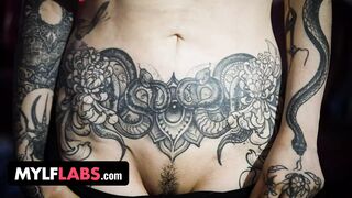 Mylf - Super Sexy Inked Cougar With Huge Breasts Shows Off Her Skillz On Handling Huge Dicks