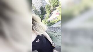 Squirting On A Outdoors Balcony