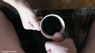 Coffee & Cream - Aimee Drinks A Cup Of Joe With Cum Inside It After Sucking Off