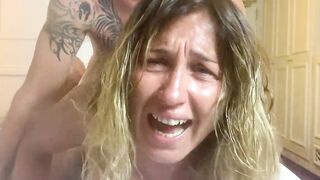 Real Lovers Amateur Private Sextape: Slutty Cheater Bitch Maelle Is Power Banged By Her Bf's Daddy And She Has An Intense Real Female Orgasm