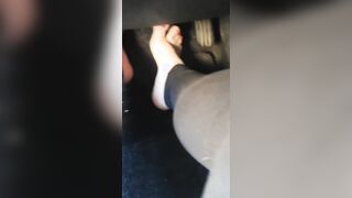 Bombshell Legs Drive The Vehicle By Pressing The Pedals