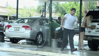 Blond Bikini Teenagers Sexy Picked Up At Petrol Station