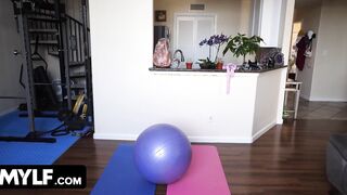 Huge Titties Cougar Hoe Suttin Tries Yoga With Her Bf To Improve Their Naughty Life - Mylf