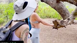 Teamskeet - Gigantic Tits Fit Women Jasmine Wilde And Kenzie Love Share Boyfriend's Penis In The Wild