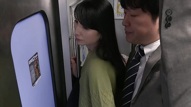 Groped On The Asian Milf Train: Tsurukawa Makiko's Handjob Delight