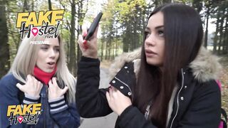 Fake Taxi Xmas Kindness Two Girls Seduce Married Man For A Creampie With Italian Big Ass Brunette