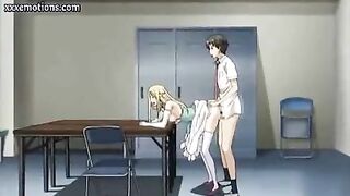 Blond Hentai Elf Chick Is Having Wild Sex While Bending Over A Huge Office Table