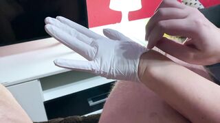 Small Soft Penis Handjob Humiliation In Doctor Gloves Cleaning Cum With Ton Of Tissues From Milf