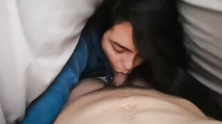 Blowjob Under The Sheets - Teen Anal Doggystyle Sex