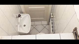 Tinder Couple Can't Wait Until They Are Home And So They Are Fucking In The Public Toilet Of A Restaurant - Caught On Hidden Camera