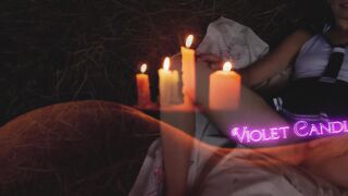 Sweet Orgasm Pleasure With My New Toy. Moaning Beauty In The Hayloft - Violet Candle