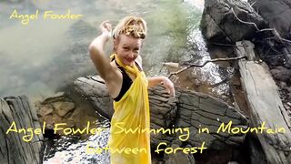 Angel Fowler Taking Shower In Mountains