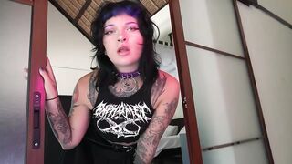 Pov: Your Goth Stepsis Gags On Your Dick