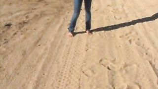 Petite Young Ryan Keely Flashing And Fucking Herself In The Dessert