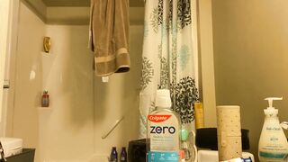 Fit 22 Year Old Step Mom Showering After The Gym Before Bed