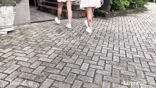 Brendi_Sg And His Friend Lily Rosse, Warm Up In Public And Play With Their Vibrator