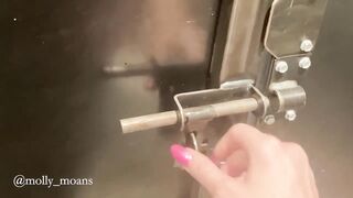 Molly Moans In Masturbation In Public Bathroom