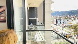 Stepsister Masturbating On The Balcony In Public