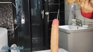 Little Red Riding Hood Sucks Cock In The Bathroom And Rides A Dildo On The Toilet