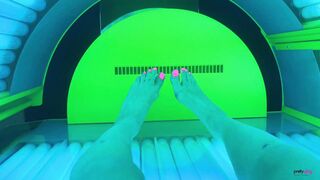 Tanning Salon Candid Feet Tease Day 4 Preview