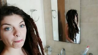 Fucking My Dildo Hidden In The Shower, Amazing Orgasm