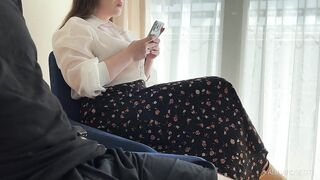 Pulled Out Cock In Front Of Beauty Girl In Pantyhose In The Waiting Room