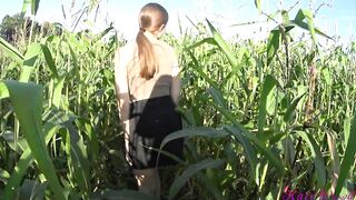 Kate Wood Plays With Her Pussy In A Cornfield