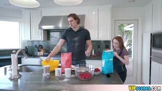 Extra Small Redhead Teen Madie Collins Is Misbehaving In The Kitchen Again