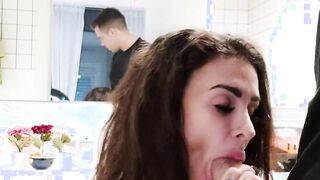 Hot Homemade Sucking And Fucking A Giant Cock In The Bathroom - Alberto Blanco & Susy Gala