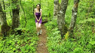 Desperate Outdoor Piss In My Purple Dress