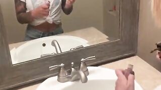 Jay & Peach Bathroom Counter Fuck With Cum On Ass